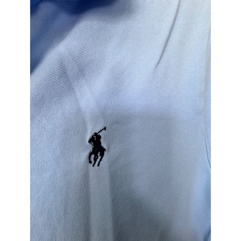 Polo Ralph Lauren Womens Slim Fit Polo Shirt Light Blue Short Sleeve Size M_159 - Picture 3 of 8